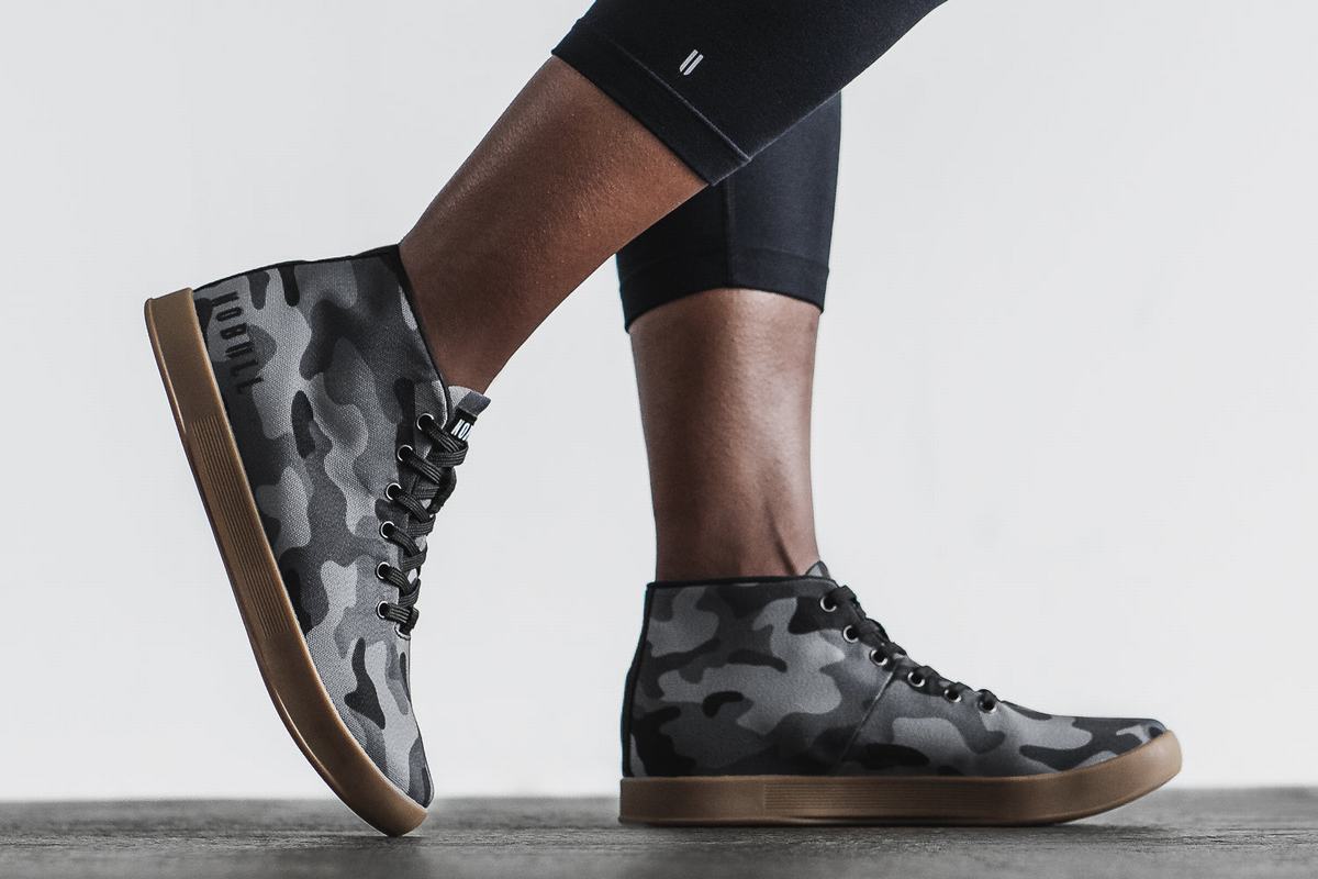 Nobull Canvas Mid Women's Trainers Black Camo | Australia (CS0931)